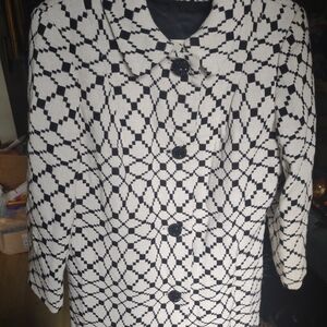 Elegant Black and White Women's Coat